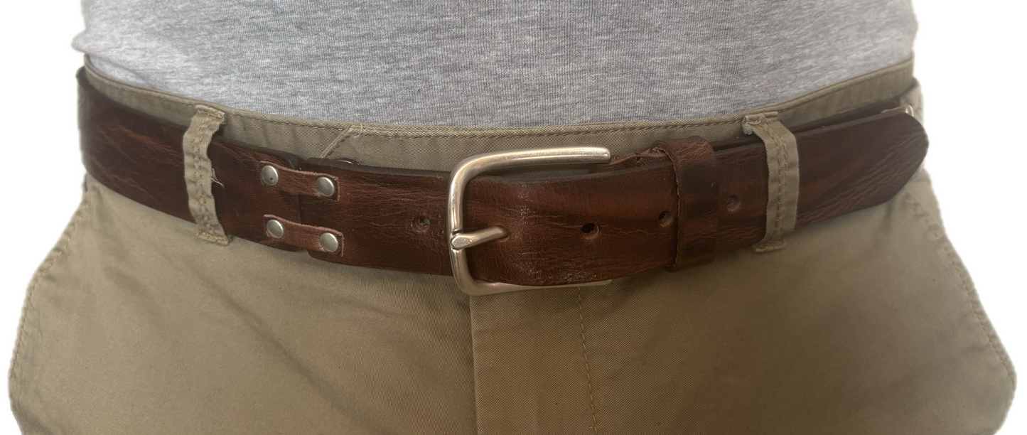 CINTURA IN VERO CUOIO OLD WIDE WEST