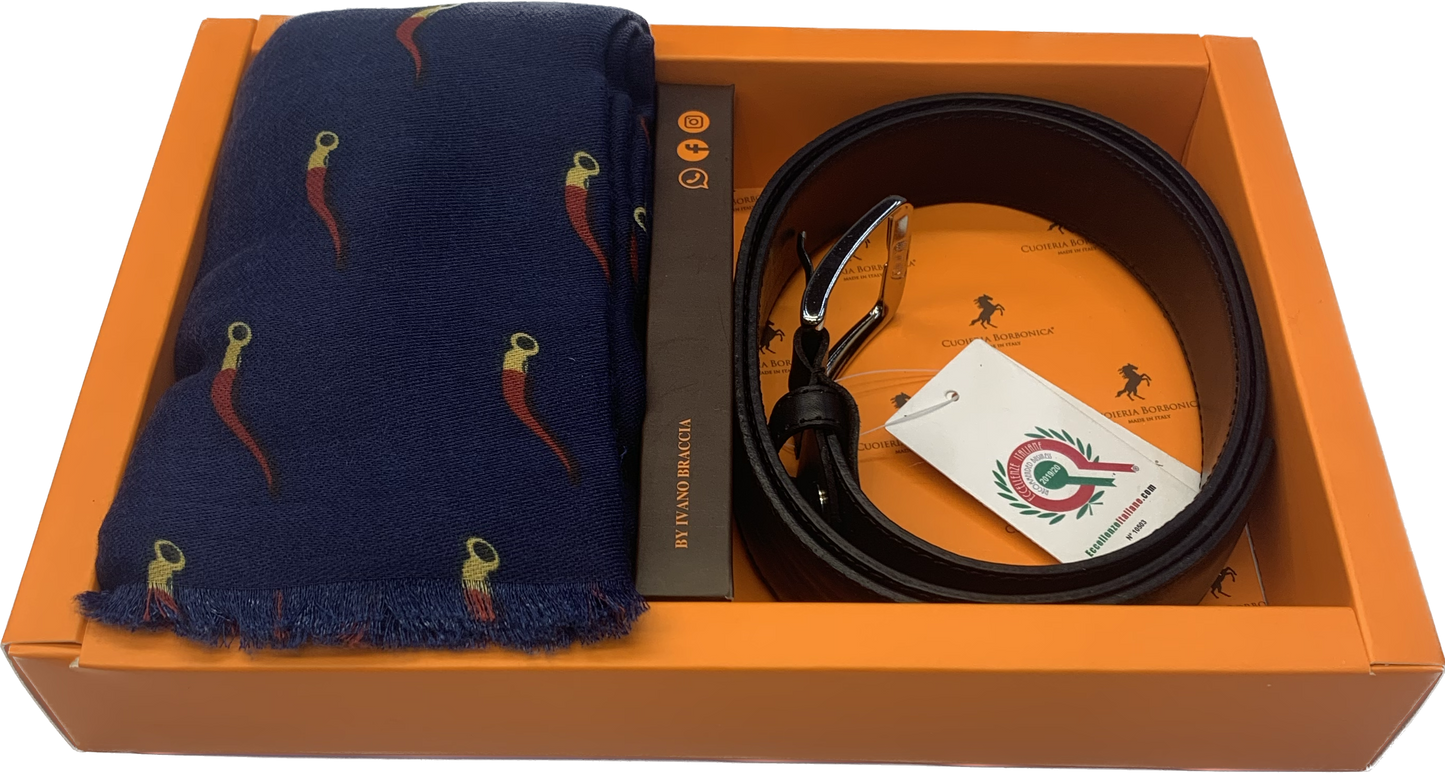 GIFT BOX - SCIARPA E CINTURA IN VERA PELLE
