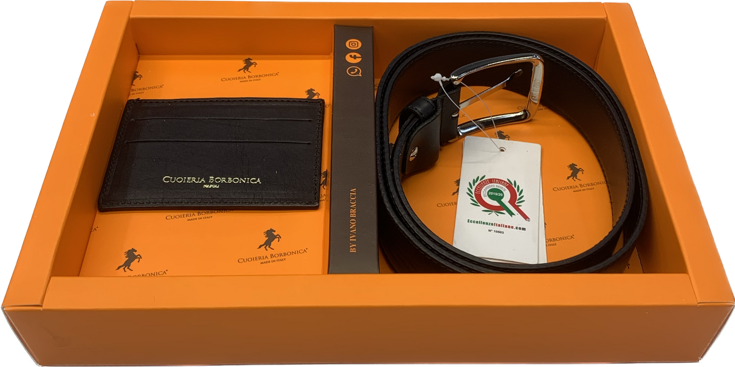 GIFT BOX - Cintura e Porta Credit Card in Vera Pelle