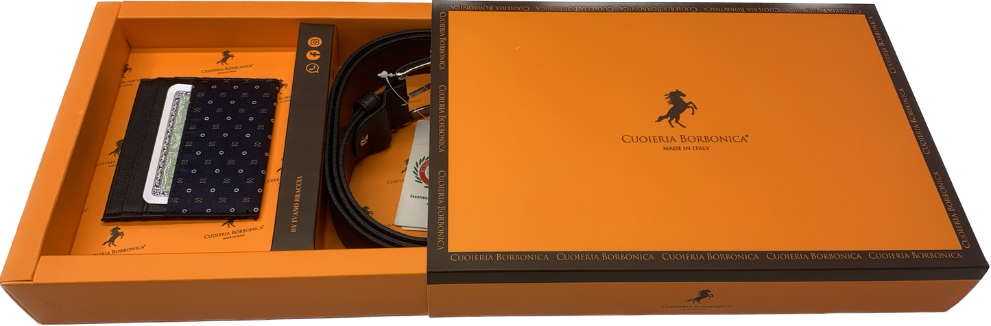 GIFT BOX - Cintura e Porta Credit Card in Vera Pelle