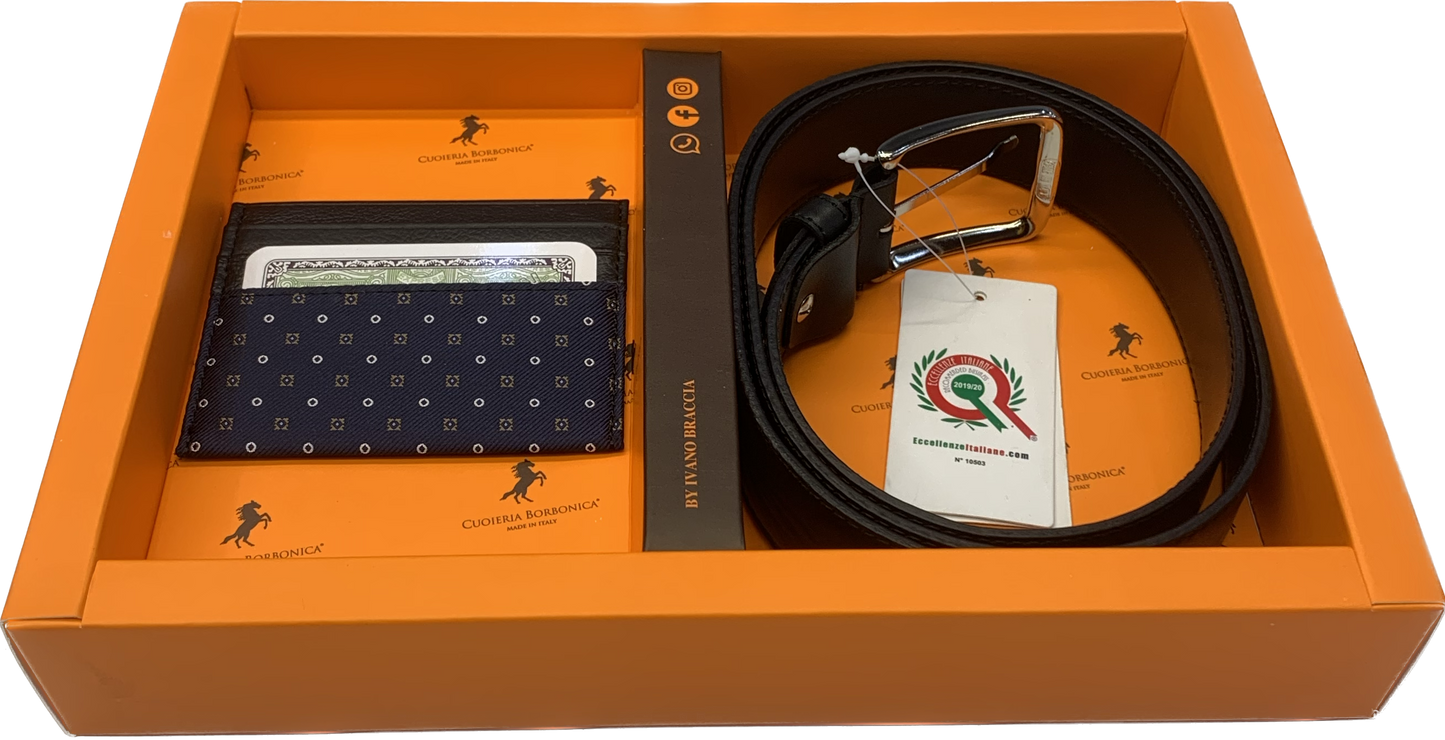 GIFT BOX - Cintura e Porta Credit Card in Vera Pelle