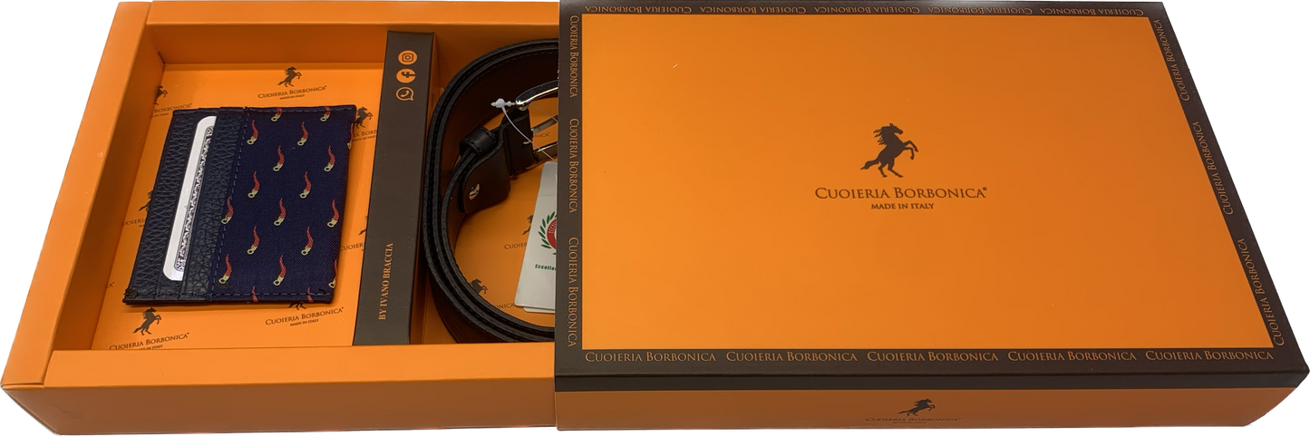 GIFT BOX - Cintura e Porta Credit Card in Vera Pelle