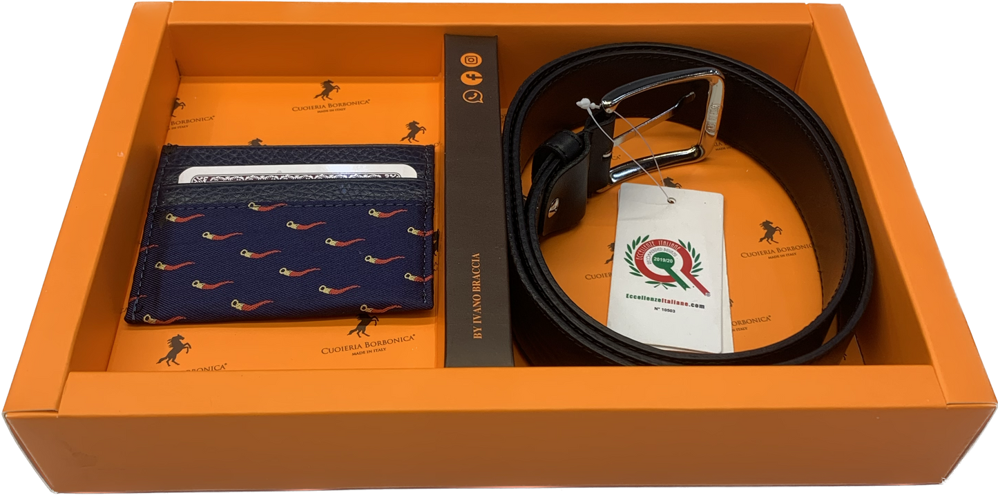 GIFT BOX - Cintura e Porta Credit Card in Vera Pelle